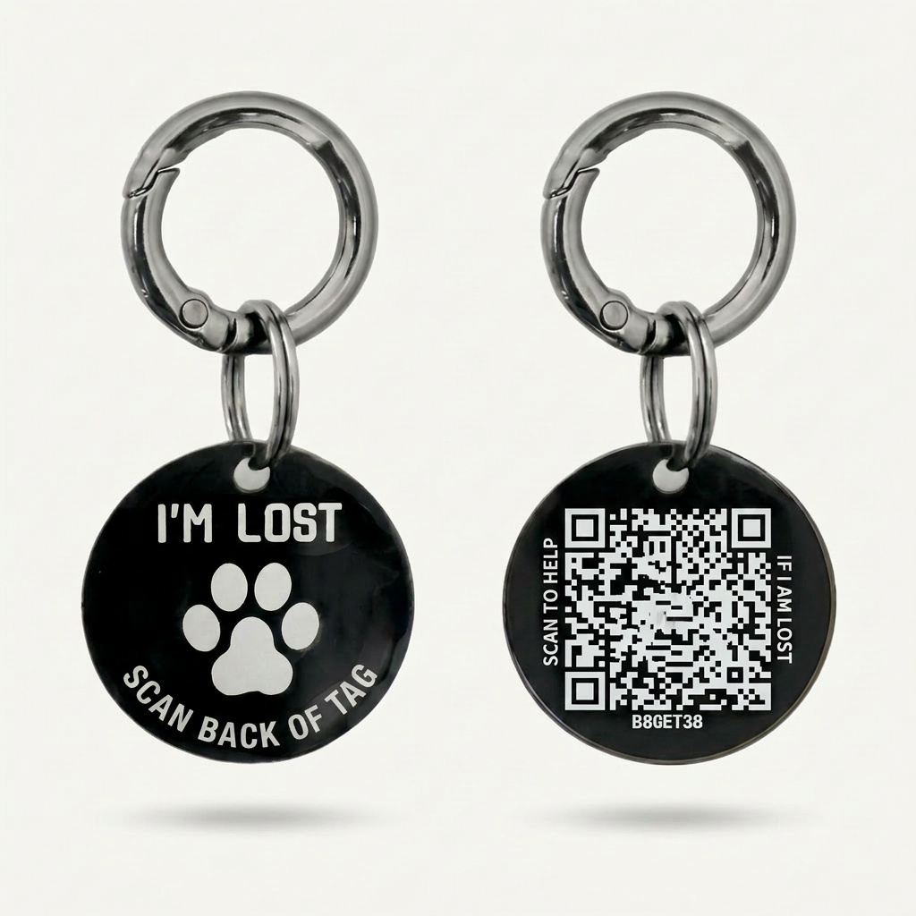 Close-up of the PawSafe QR tag